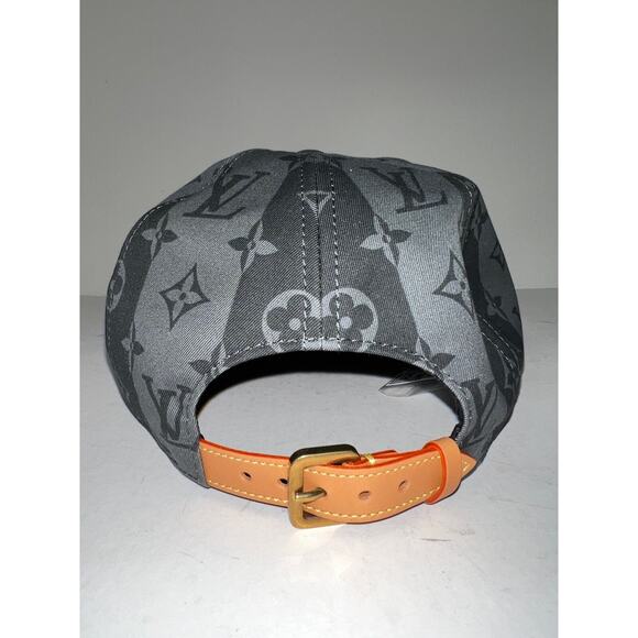 Louis Vuitton Nigo LV Made Black Grey Stripe Logo Sun Cap Baseball Hat 58cm M - Picture 6 of 9